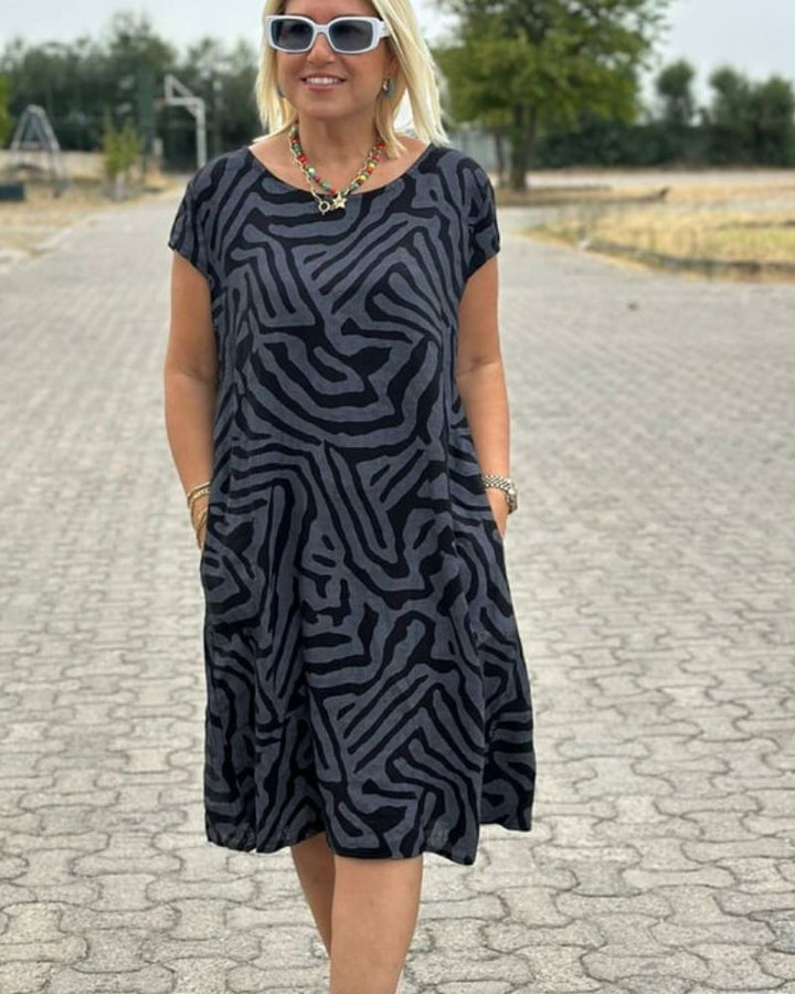 Jana | letní šaty s kulatým výstřihem