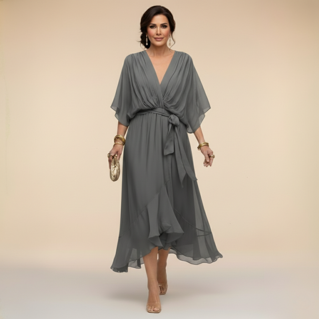 MARTA™ | ELEGANTNÍ ŠIFONOVÉ ŠATY S VÝSTŘIHEM DO V