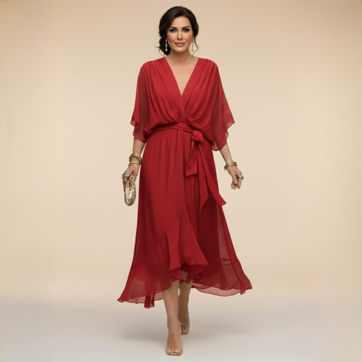 MARTA™ | ELEGANTNÍ ŠIFONOVÉ ŠATY S VÝSTŘIHEM DO V