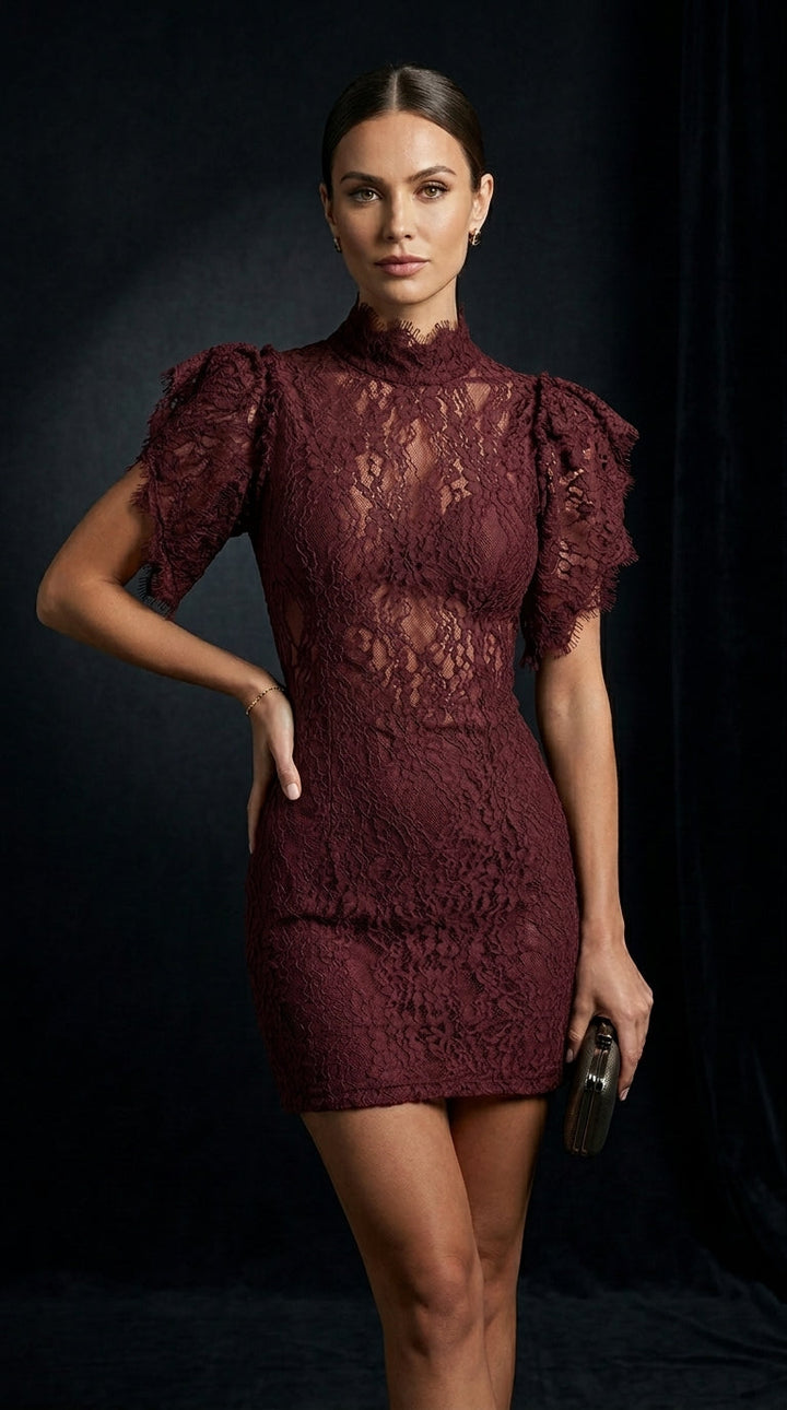 Karina | Elegantní dámské šaty z průsvitné krajky