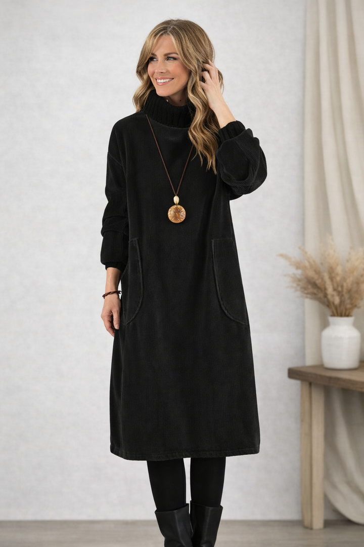 Veronika | Elegantní svetr midi šaty s rolákem