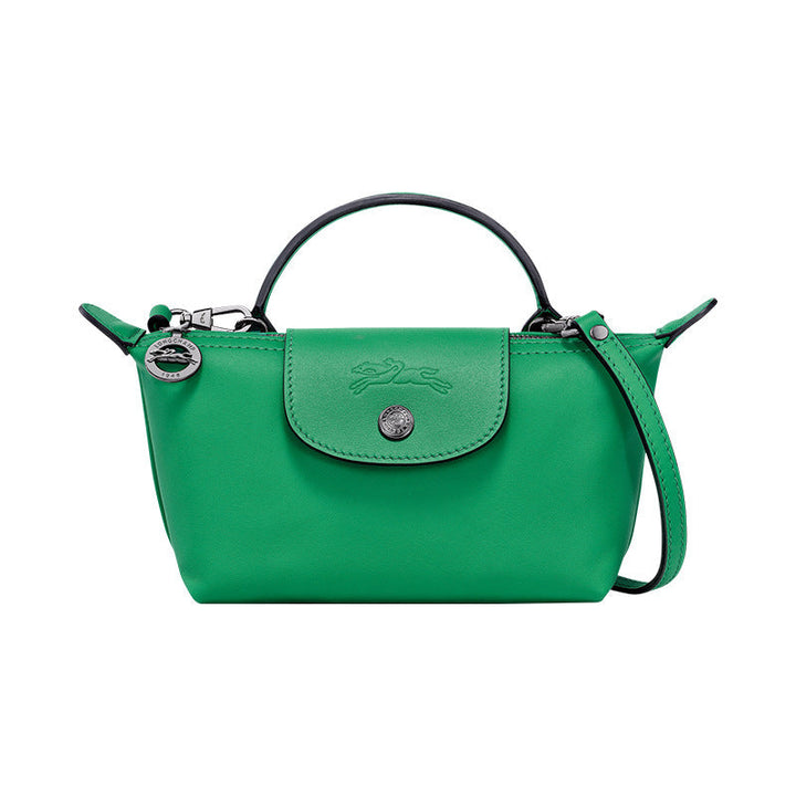 Mini kožená kabelka Longchamp - zelená