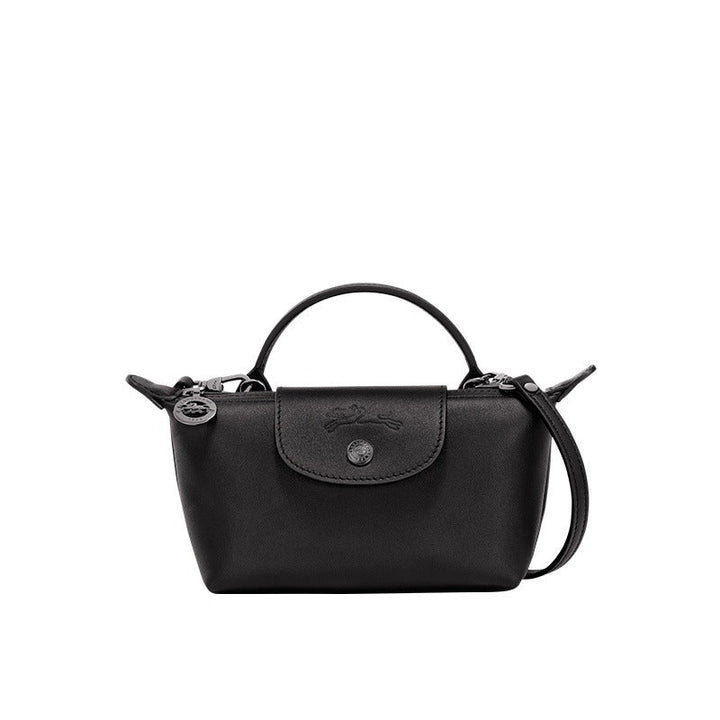 Mini kožená kabelka Longchamp - černá