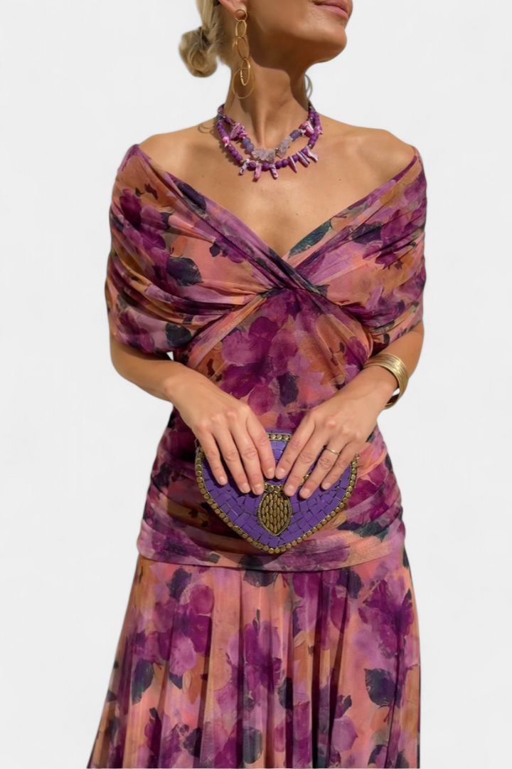 Eryzziah – Elegantní šaty s květinovým potiskem