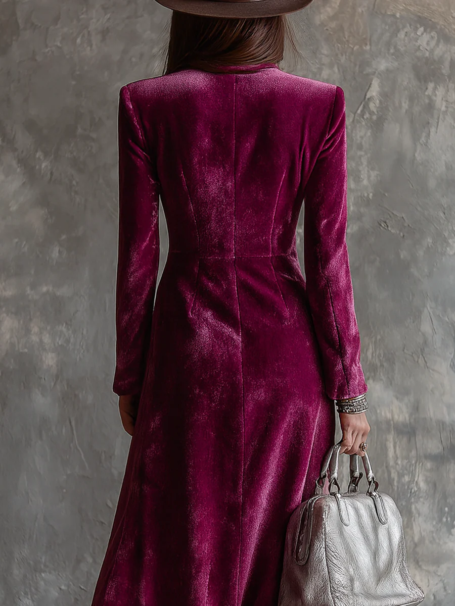 Vera | Velurové šaty Blazer Maxi